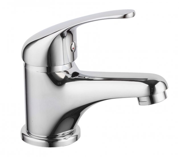 Mono Basin Sink Mixer Tap Chrome Hot & Cold Solid Brass Bathroom - zum Schließen ins Bild klicken