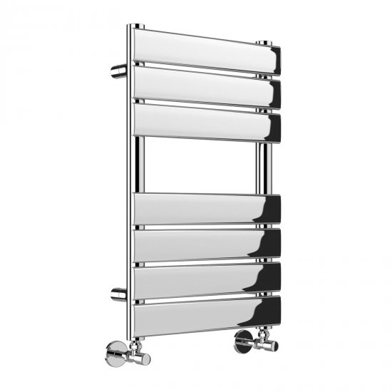 650x400mm Chrome Flat Panel Ladder Towel Radiator - zum Schließen ins Bild klicken