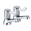 Bathroom Lever Basin Sink Twin Taps 1/4 Turn Chrome Hot & Cold S