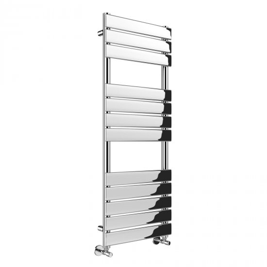 1200x500mm Chrome Flat Panel Ladder Towel Radiator - zum Schließen ins Bild klicken
