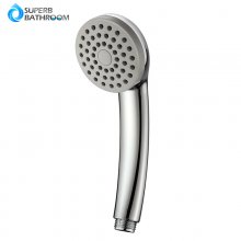 Single Function Round Shower Head Chrome Handset Easy to Set Up