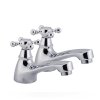 Traditional Bath Bathroom Basin Sink Chrome Brass Twin Hot & Col