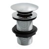 Unslotted Push Button Pop-Up Dome top Basin Waste-Chrome
