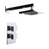Twin Squared Concealed Valve, Square Shower Head & Square Arm