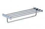 Stainless Steel Double Layer Towel Shelf with Chrome Finish